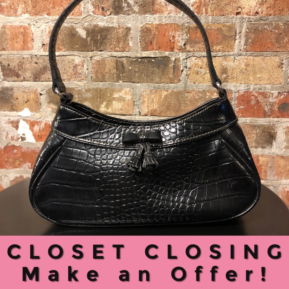 NWOT Liz Claiborne black faux leather small purse